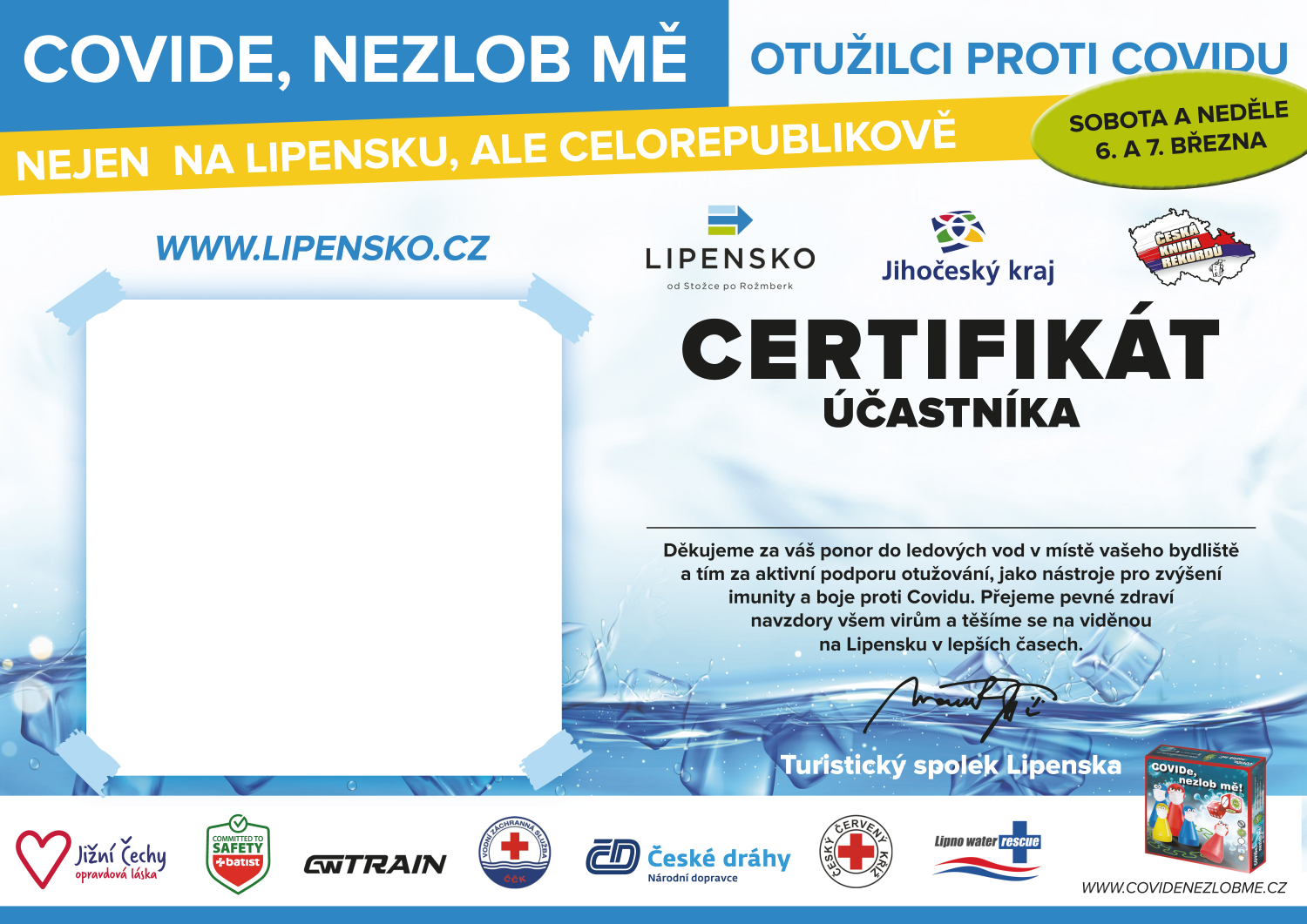 Covide, nezlob mě certifikát